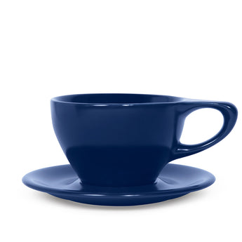 Lino Large Latte Cup & Saucer, Indigo