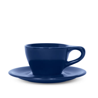 Lino Double Cappuccino Cup & Saucer, Indigo