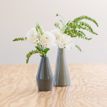 Lino Vase Set of Two, Gray