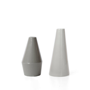 Lino Vase Set of Two, Gray