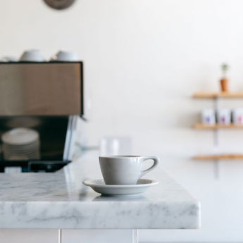 Lino Espresso Cup & Saucer, Light Gray